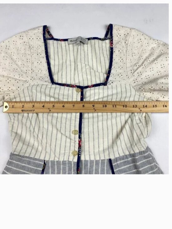 NWOT Madewell X The New Denim Project Patchwork Square Neck Dress - Picture 7 of 8